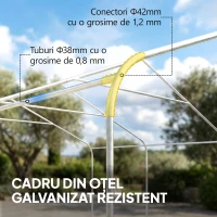 Outsunny Garaj 5x6m, Portabil, Cadru din Oțel Galvanizat pentru Mașini/Camioane, Crem(m-6)