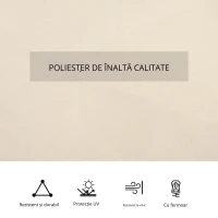 Outsunny 4 perdele de rezervă pentru pavilioane 3x3m, rezistente, pentru stâlpi și șine glisante, fermoar dublu, bej(m-5)