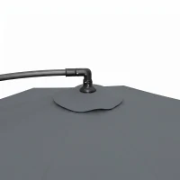 Outsunny 3m Overhanging Parasol, with Base, Weights and Cover - Dark Grey(m-13)