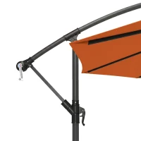 Outsunny 3m Overhanging Parasol, with Base, Weights and Cover - Orange(m-10)