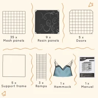 PawHut Cage pour chat d'intérieur parc pour chat en acier à 4 niveaux DIY avec 5 portes hamac 1-3 chats 105 x 70 x 140 cm noir(m-9)