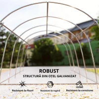Outsunny Carport cort garaj 3,6 x 7,2 m adăpost exterior pentru mașină cort de depozitare cu pereți laterali detașabili, gri închis(m-7)
