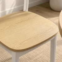HOMCOM Conjunto de Mesa y Comedor con 4 Sillas, Mesa de Cocina con Sillas para 4 Personas, Madera Natural y Blanco(m-6)