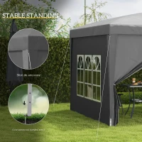 Outsunny Pavilion de Exterior 3x3 m Pliabil cu 4 Panouri Laterale, din Oțel și Material Oxford Gri(m-7)