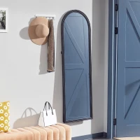 HOMCOM Espejo de Pie Arqueado de Cuerpo Entero con Marco Efecto Imitación Piedra para Salón Dormitorio 53x163 cm Marrón(m-6)