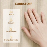HOMCOM Schlafsofa 230 cm 3-Sitzer Sofa mit Schlaffunktion, Kissen, Stauraum, Cordstoff, Nosagunterfederung, für Wohnzimmer, Beige(m-6)