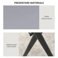Outsunny Cort pliabil pop-up cu înălțime reglabilă Protecție UV50+ dublu acoperiș și plasă anti-țânțari 4x4x2,8 m gri deschis(m-4)