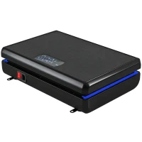 SPORTNOW Plataforma Vibratória com 120 Velocidades 5 Programas Ecrã LED Luz Controlo Remoto e 2 Bandas Elásticas 48x32x13 cm Preto(m-1)