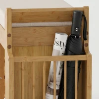 HOMCOM Shoe Bench 2-Tier Boot Section Entryway Storage Bench Cushioned Seat 80 x 30 x 50 cm Natural and Cream(m-10)