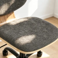 HOMCOM Home Office Desk Chair Rocking Function Ergonomic Swivel Chair with PU Wheels, Grey(m-12)