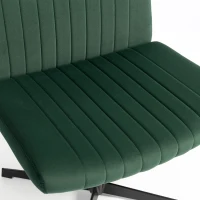 HOMCOM Flannel Criss Cross Legged Desk Chair, Armless Office Chair No Wheels, Green(m-12)