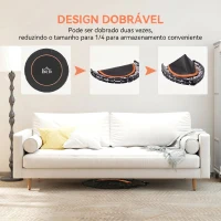 HOMCOM Trampolim Fitness Ø114 Trampolim Dobrável com Pega Ajustável em 4 Níveis Estrutura de Aço Preto e Laranja(m-5)
