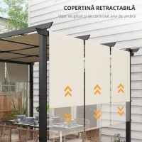 Outsunny Protecție solară tip copertină. Pergolă, rezistentă la intemperii, incl. material de fixare, 3 x 3,5 m, Bej(m-7)