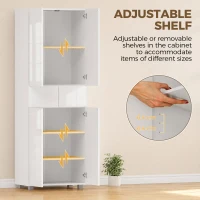 HOMCOM Storage Cabinet, Kitchen Cupboard with 3 Adjustable Shelves, 60L x 35W x 170H cm, White(m-5)