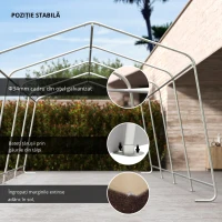 Outsunny Tenta garaj carport dim. 6,2L x 3,3l x 2,4H m oțel galvanizat robust PE de înaltă densitate 150 g/m² impermeabil anti-UV(m-7)