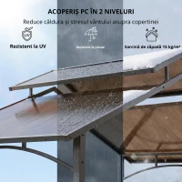 Outsunny Foisor de Gradina pentru Gratar din Otel Acoperis Dublu si Rafturi(m-5)