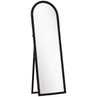 HOMCOM Espejo de Pie Arqueado de Cuerpo Entero con Marco Efecto Imitación Piedra para Salón Dormitorio 53x163 cm Marrón(m-1)