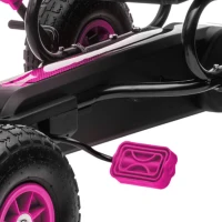 HOMCOM Kart à pédales pour enfant siège réglable 3 positions frein à main enfant de 5 à 12 ans rose noir(m-12)