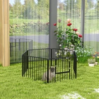 PawHut Recinto per Cani a 6 Pannelli Modulabili da Interno ed Esterno, in Acciaio, 164x83x60 cm, Nero(m-9)