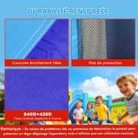 AIYAPLAY Château gonflable avec souffleur 8 en 1, parc aquatique, toboggan, trampoline, piscine à balles, oxford, multicolore(m-5)