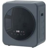 HOMCOM Vented Tumble Dryer, 4 kg Front Tumble Dryer with Stainless Steel Tub, 800W Compact Freestanding Grey(m-12)