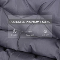 Outsunny Pernuță pentru Bancă de Grădină sau Leagăn de Grădină 132x110x10 cm cu 6 Curele de Fixare Gri Închis(m-4)