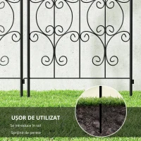 Outsunny Set de 2 Suporturi pentru Plante Cățărătoare, Trelițe de Grădină, pentru Legume, Viță-de-vie, Flori, din Metal, 50 x 180 cm, Negru(m-4)