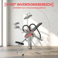 SPORTNOW Inversionsbank Klappbar Inversionstisch mit Verstellbarem Knöchelverschluss Sicherheitsgurt, Ruschfest(m-4)