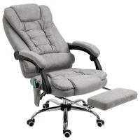 Vinsetto Bureaustoel met Massagefunctie, Ergonomische Bureaustoel met Leun- & Warmtefunctie, Afstandsbediening, Grijs(m-11)