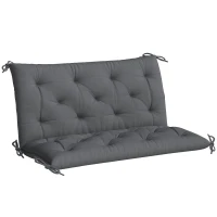 Outsunny Pernă de Grădină în Stil Capitonat pentru 2 Persoane, cu 6 Legături, din Bumbac și Poliester, 150x98x8 cm, Gri Închis(m-1)