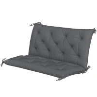 Outsunny Pernă de Grădină în Stil Capitonat pentru 2 Persoane, cu 6 Legături, din Bumbac și Poliester, 150x98x8 cm, Gri Închis(m-12)