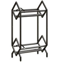 HOMCOM Organizator CD-uri pentru 50 CD-uri, Organizator Viniluri 2 Niveluri din Metal pentru DVD-uri, Cărți, Albume, Negru