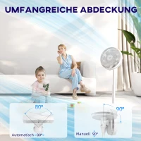 HOMCOM Ventilator, airconditioning, 3 modi, LED-display, zwenkbaar, kunststof, wit(m-6)