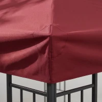 Outsunny Acoperiș de Rezervă pentru Foișor 3x3 m pe Două Niveluri și Anti-UV din Poliester cu Ventilație, Roșu(m-8)