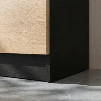 HOMCOM Cómoda 6 cajones mueble de almacenamiento sin tiradores diseño minimalista 120 x 39 x 75 cm negro y roble(m-7)