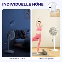 HOMCOM Ventilator, airconditioning, 3 modi, LED-display, zwenkbaar, kunststof, wit(m-7)