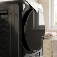 HOMCOM 1000 W compacte wasdroger met extra droog & ECO, timer- en temperatuurinstellingen, zwart(m-12)