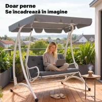 Outsunny Pernă de Grădină în Stil Capitonat pentru 2 Persoane, cu 6 Legături, din Bumbac și Poliester, 150x98x8 cm, Gri Închis(m-9)