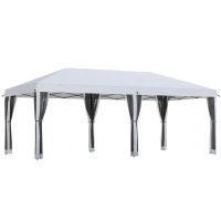Outsunny Foisor de Gradina cu Plasa de Tantari, Alb, 3 X 6m(m-1)