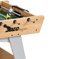 SPORTNOW 4ft Table Football, Foosball Game Table with 22 Players, 2 Balls and Manual Scorers for Family, Natural Wood Finish(m-10)