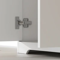 HOMCOM Meuble de salle de bain haut, 2 portes à fermeture douce, tiroir, 3 compartiments ouverts et étagères réglables, blanc(m-14)