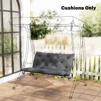Outsunny Pernă de Grădină în Stil Capitonat pentru 2 Persoane, cu 6 Legături, din Bumbac și Poliester, 150x98x8 cm, Gri Închis(m-10)