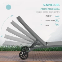 Outsunny Set 2 Șezlonguri Reclinabile, din Aluminiu și Țesătură Respirabilă, 66x165x102 cm, Albastru și Negru(m-4)