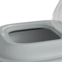 PawHut Conteneur à croquettes pour chien pliable 25L rangement hermétique couvercles hermétiques roulettes 44 x 32 x 37 cm gris(m-13)