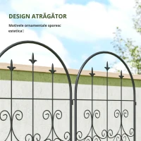 Outsunny Set de 2 Suporturi pentru Plante Cățărătoare, Trelițe de Grădină, pentru Legume, Viță-de-vie, Flori, din Metal, 50 x 180 cm, Negru(m-8)