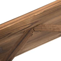 Outsunny Tuinbank bank tuinmeubelen armleuning wagen wielen design massief hout bruin(m-9)