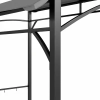 Outsunny Grillpaviljoen, Grillafdekking, Regenbescherming, Haken voor Gereedschap, Stalen Frame, Donkergrijs, 215 x 150 x 182/220 cm(m-12)