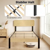 HOMCOM Bedframe 90x200 cm met hoofdbord, voetbord en opbergruimte(m-4)