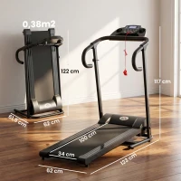 HOMCOM loopband opklapbaar elektrisch 500 W 1-12 km(m-3)