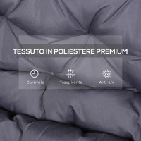 Outsunny Cuscino da Giardino 2 Posti con Schienale per Panche e Dondoli, 132x110x10 cm, Grigio Scuro(m-3)